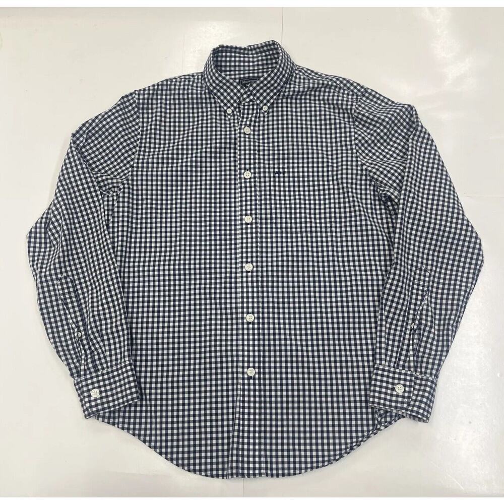Abercrombie & Fitch Men's Gingham Blue long sleeve button down shirt Size Medium